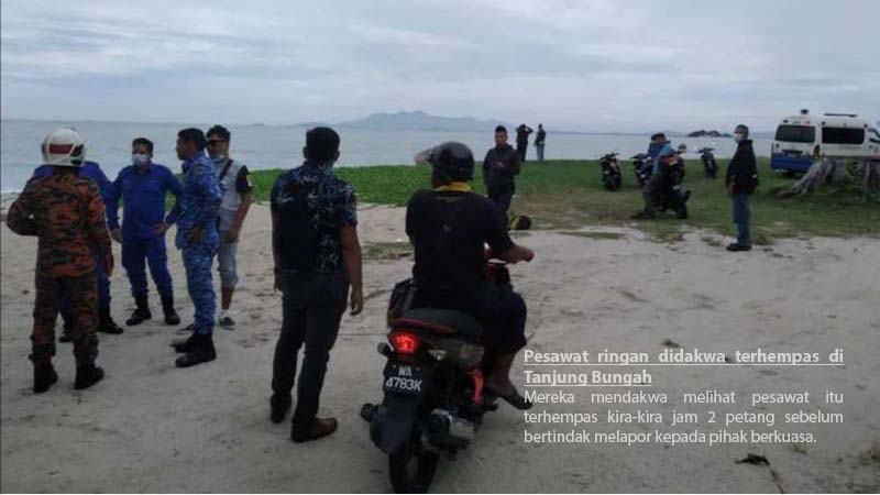 Pesawat ringan didakwa terhempas di Tanjung Bungah