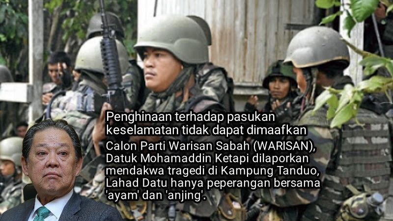 Penghinaan terhadap pasukan keselamatan tidak dapat dimaafkan