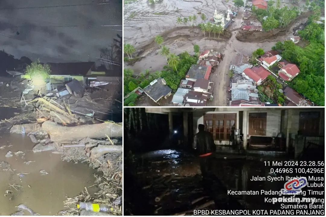 [VIDEO] 22 maut, 7 cedera, 2 hilang selepas ‘banjir bandang’ landa Sumatera Barat